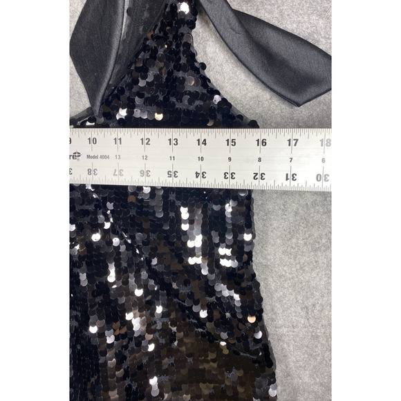Maeve Bouse Womens Small Black Sleeveless Sequin Bow Tie Straps Hoilday - Picture 6 of 11